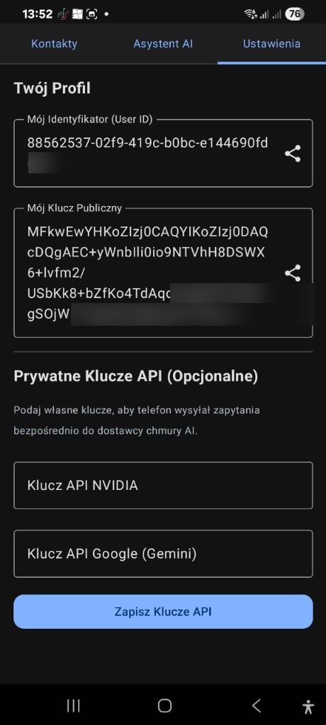 Ekran ustawień J(AI)Son