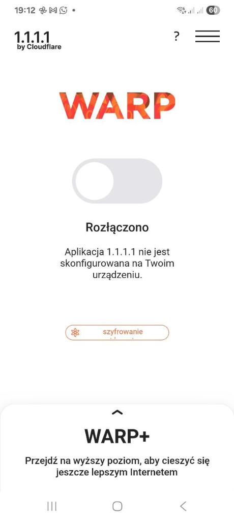 WARP Rozłączono